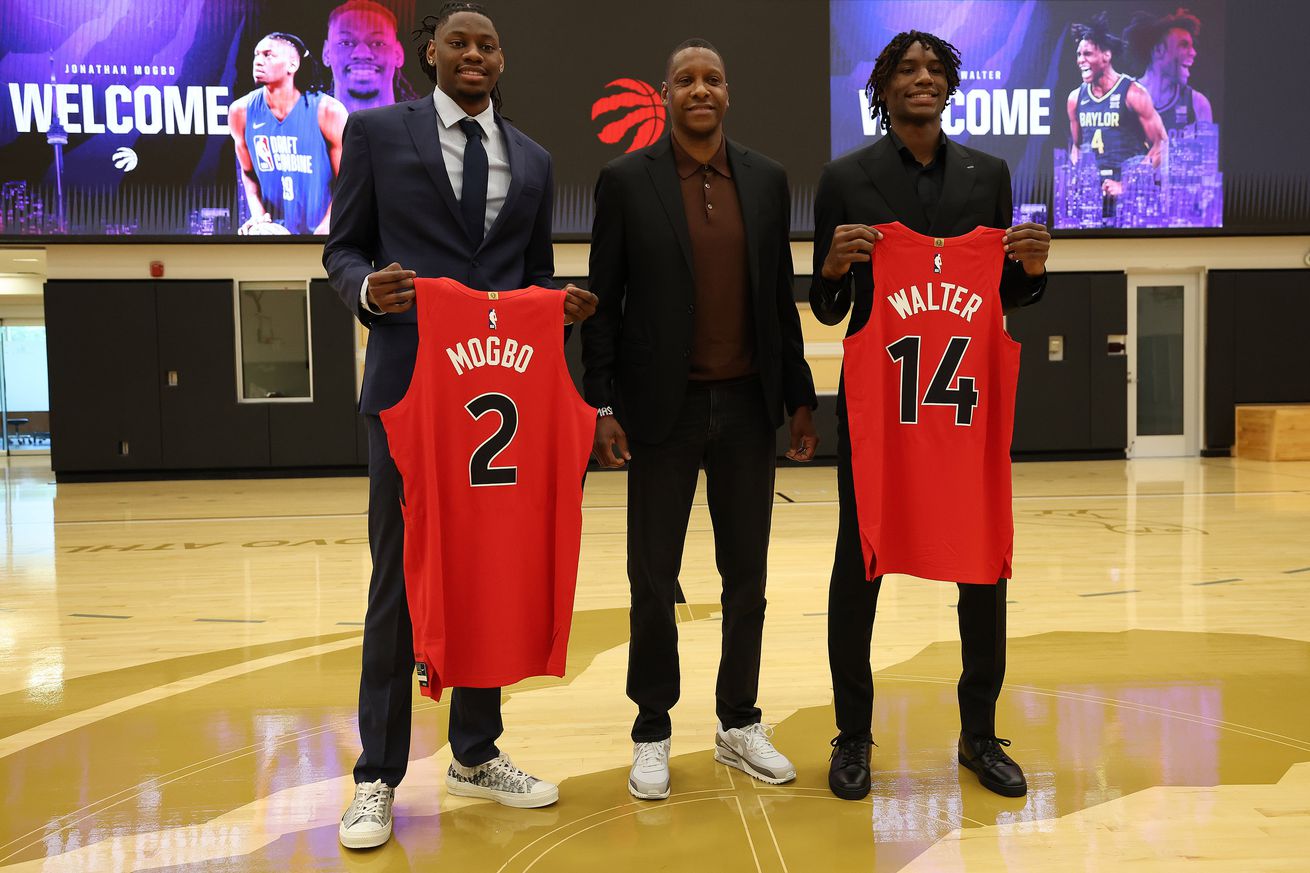 The Toronto Raptors hold an introductory press conference with their 2024 draft picks Ja’Kobe Walter & Jonathan Mogbo.