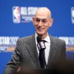 Feb 15, 2025; San Francisco, CA, USA; NBA commissioner Adam Silver will decide the Knicks-Raptors Dispute in July 2025